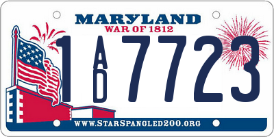 MD license plate 1AD7723