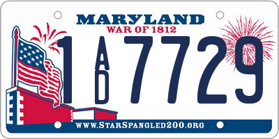 MD license plate 1AD7729