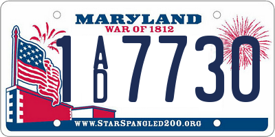 MD license plate 1AD7730