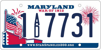 MD license plate 1AD7731