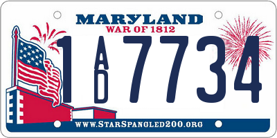MD license plate 1AD7734