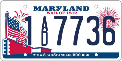 MD license plate 1AD7736
