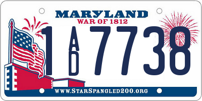 MD license plate 1AD7738