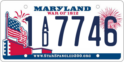 MD license plate 1AD7746