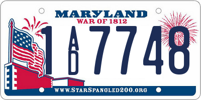MD license plate 1AD7748