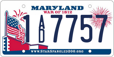 MD license plate 1AD7757