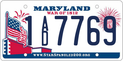 MD license plate 1AD7769