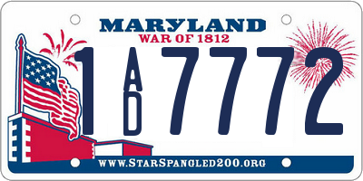 MD license plate 1AD7772