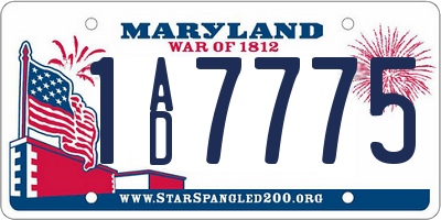 MD license plate 1AD7775