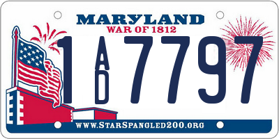 MD license plate 1AD7797