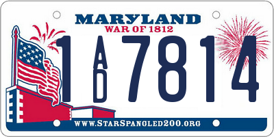 MD license plate 1AD7814