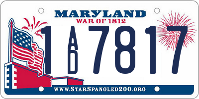 MD license plate 1AD7817