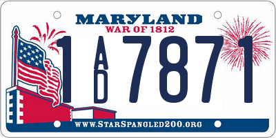 MD license plate 1AD7871
