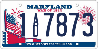MD license plate 1AD7873
