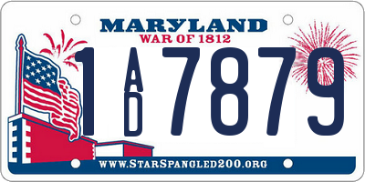 MD license plate 1AD7879