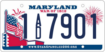 MD license plate 1AD7901
