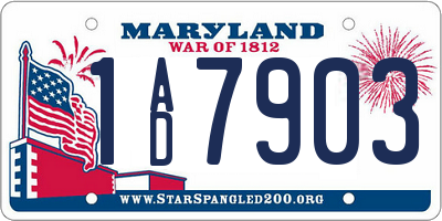 MD license plate 1AD7903