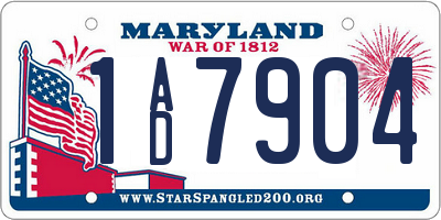 MD license plate 1AD7904