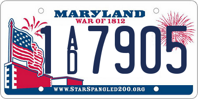 MD license plate 1AD7905