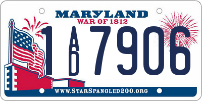 MD license plate 1AD7906