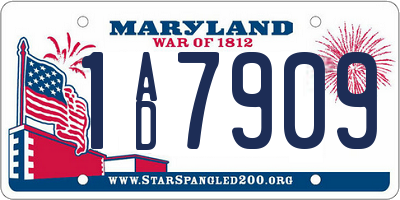 MD license plate 1AD7909