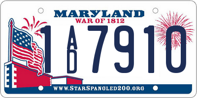 MD license plate 1AD7910