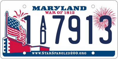MD license plate 1AD7913