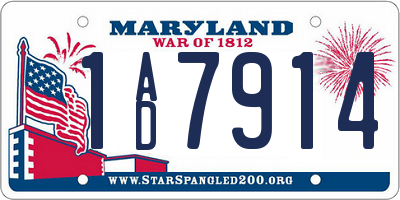 MD license plate 1AD7914