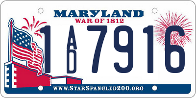 MD license plate 1AD7916