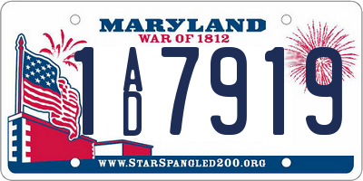 MD license plate 1AD7919