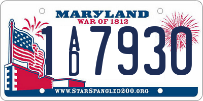 MD license plate 1AD7930