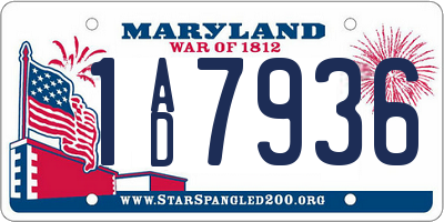 MD license plate 1AD7936