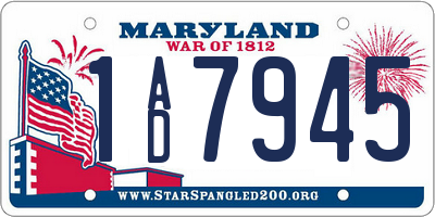 MD license plate 1AD7945