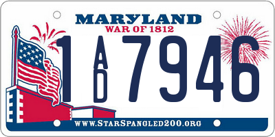 MD license plate 1AD7946