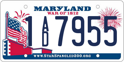MD license plate 1AD7955