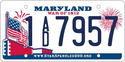 MD license plate 1AD7957
