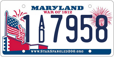 MD license plate 1AD7958
