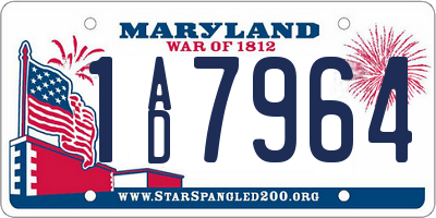 MD license plate 1AD7964
