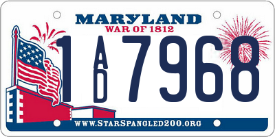 MD license plate 1AD7968
