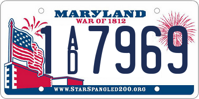 MD license plate 1AD7969