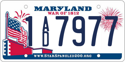 MD license plate 1AD7977
