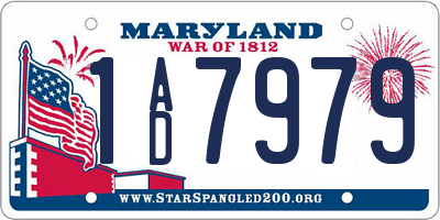 MD license plate 1AD7979