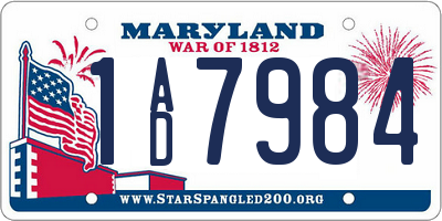 MD license plate 1AD7984