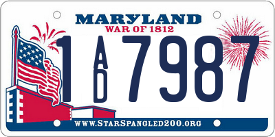 MD license plate 1AD7987