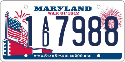 MD license plate 1AD7988