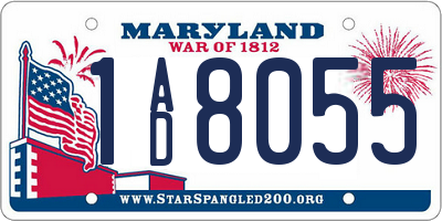 MD license plate 1AD8055