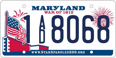 MD license plate 1AD8068