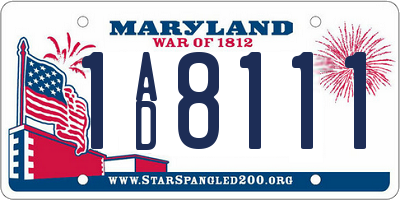 MD license plate 1AD8111