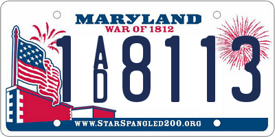 MD license plate 1AD8113