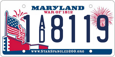 MD license plate 1AD8119